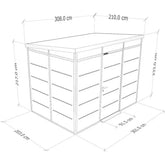 Abri de jardin modulaire isolé 3x2m anthracite et blanc - plancher inclus - Everbox Ma boutique